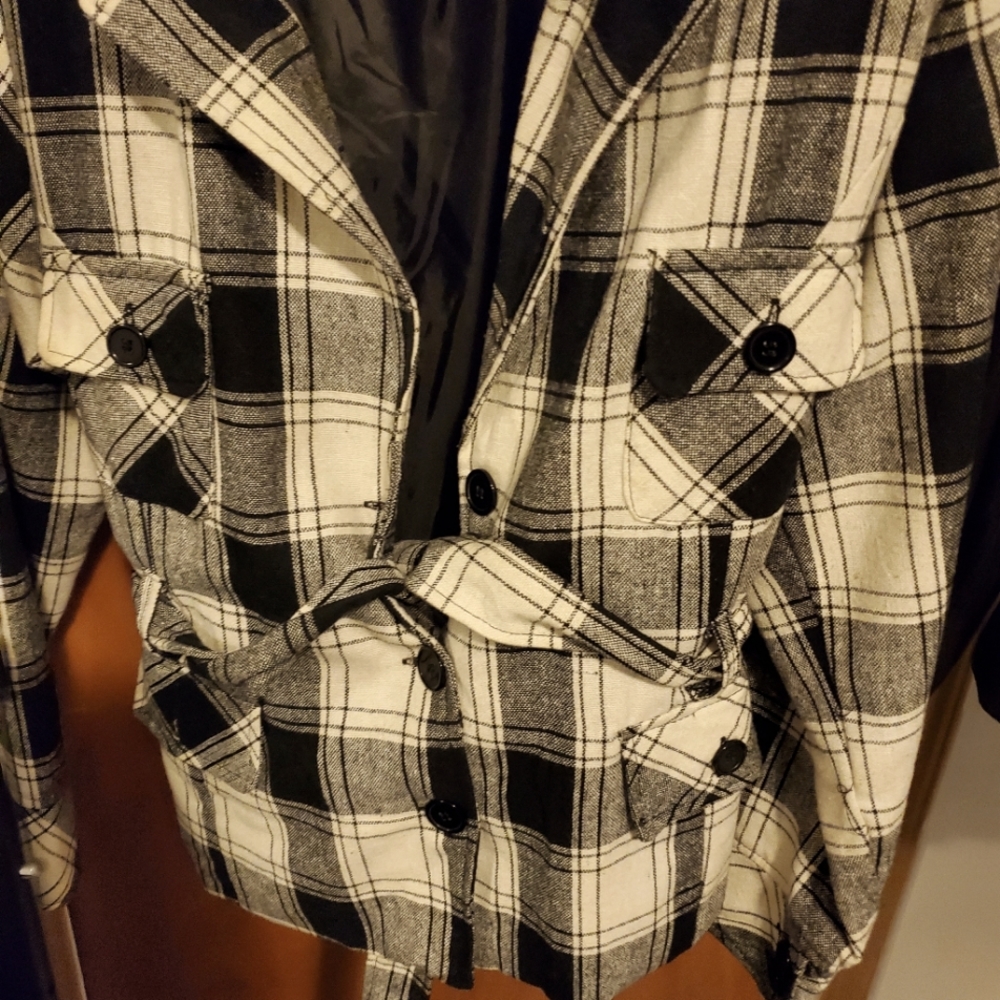 Button & Tie Blazer Jacket